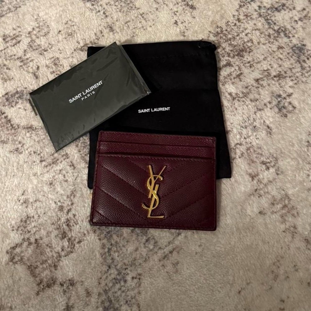Saint Laurent Burgundy Card Holder